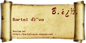 Bartel Éva névjegykártya